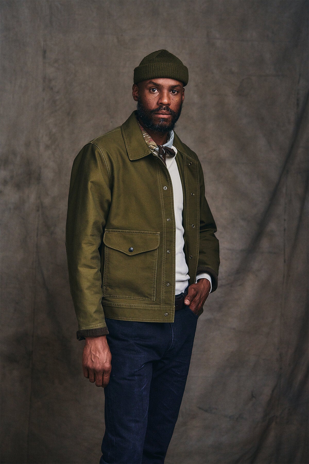 FILSON フィルソン JUNGLE CLOTH WORK JACKET S Jungle cloth work jacket by Filson | Dark olive (Green)