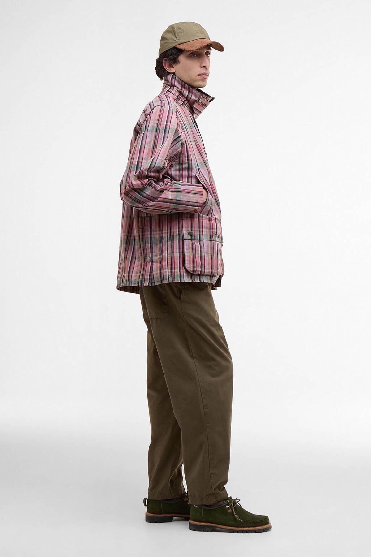 Barbour x NOAH Madras Bedale Casual Jacket Noah madras pink by