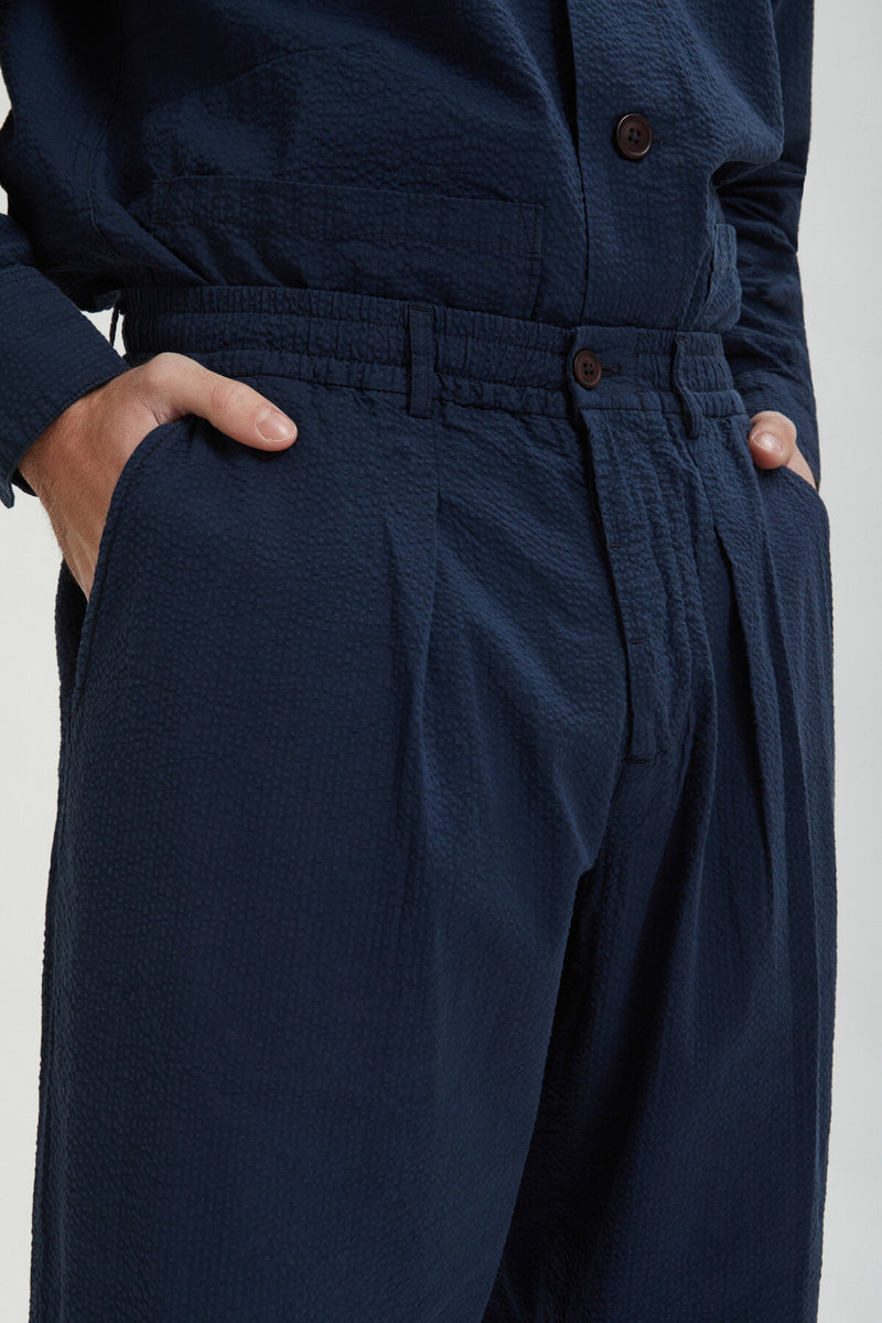 Pantaloni plissettati in Seersucker