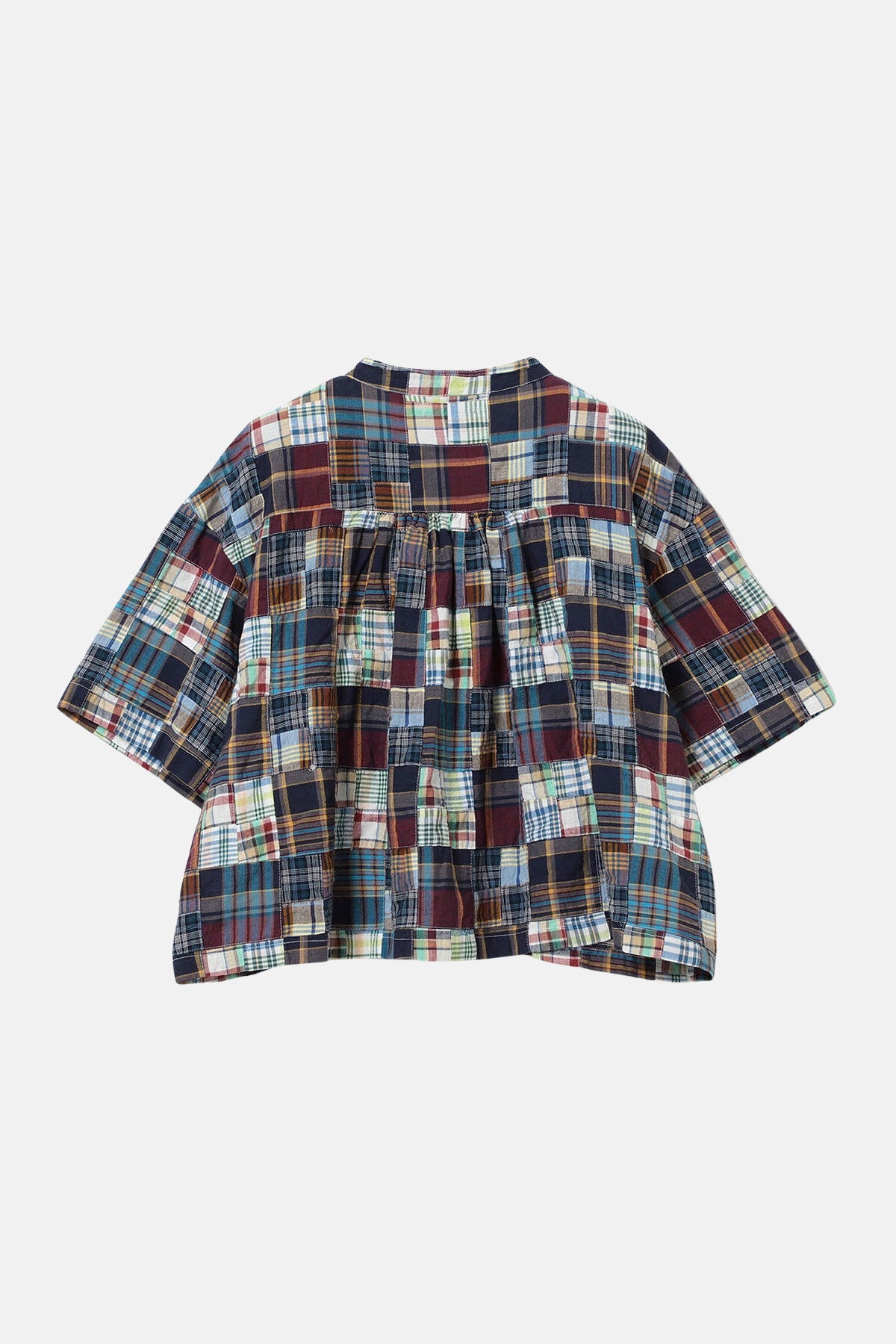 Camicia da donna a blocchi di colore, patchwork, casual, a