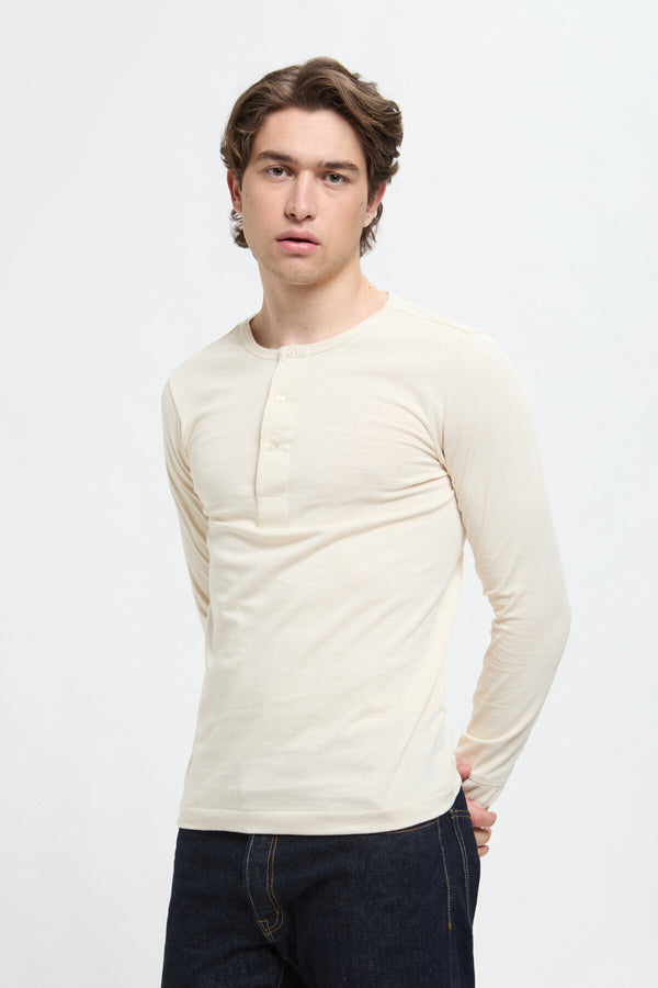 206 loopwheeled henley shirt