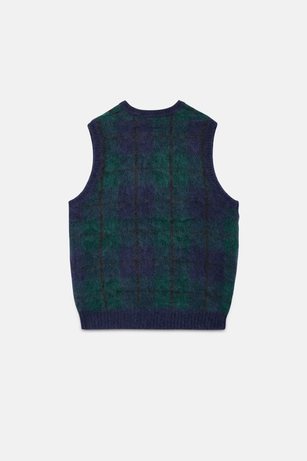 Gilet a scacchi in Mohair