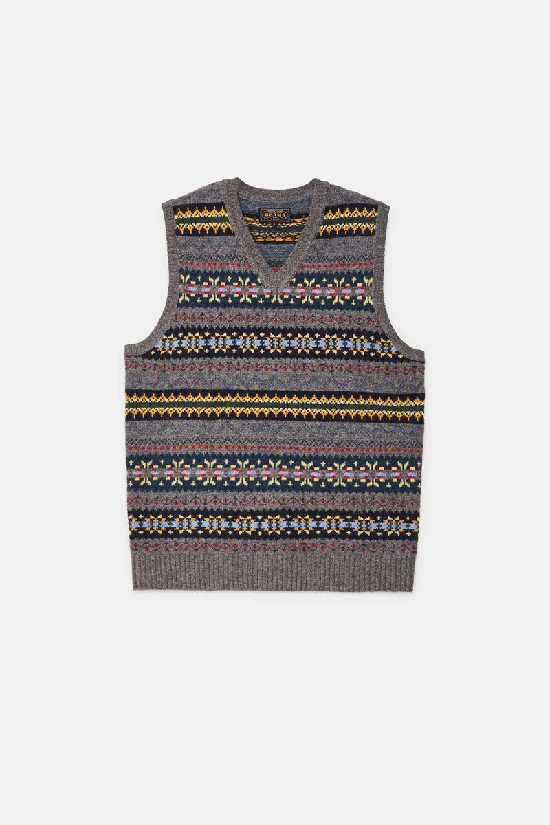 Fair Isle Pattern Knit Vest