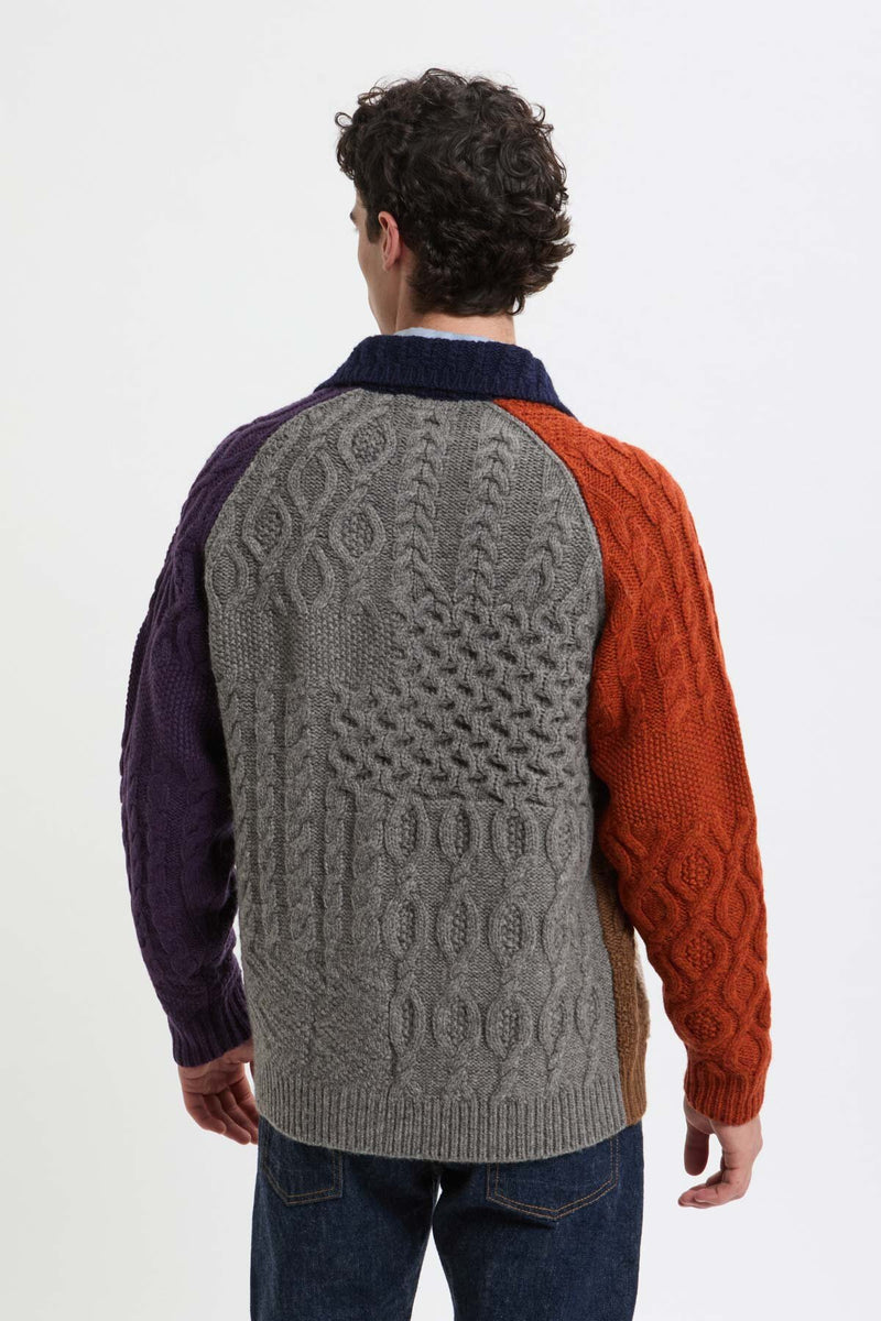 Cardigan Aran Patchwork