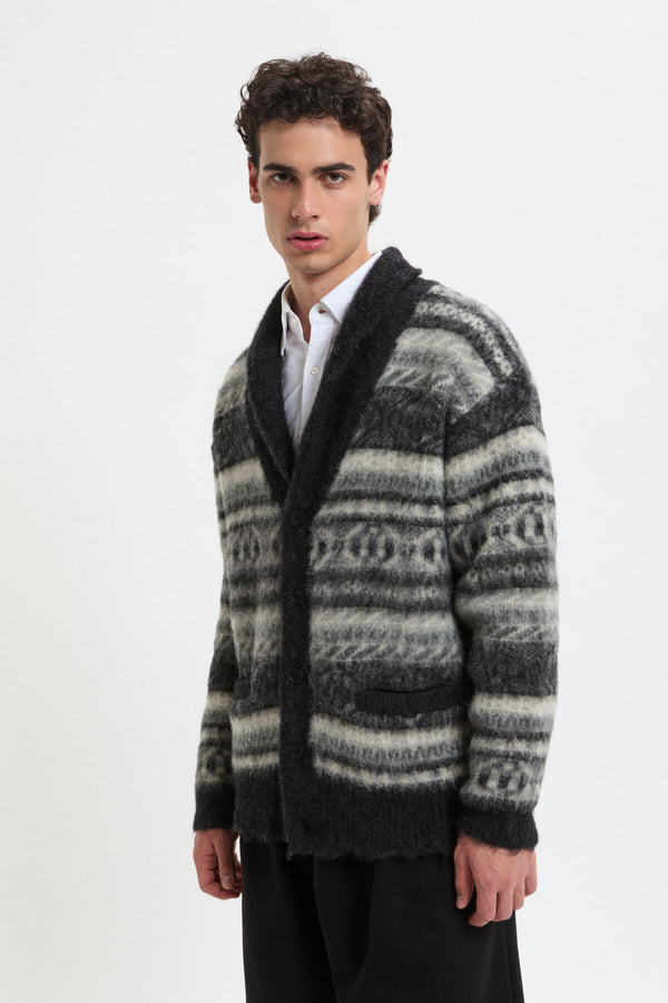 Shawl Collar Cardigan Shaggy