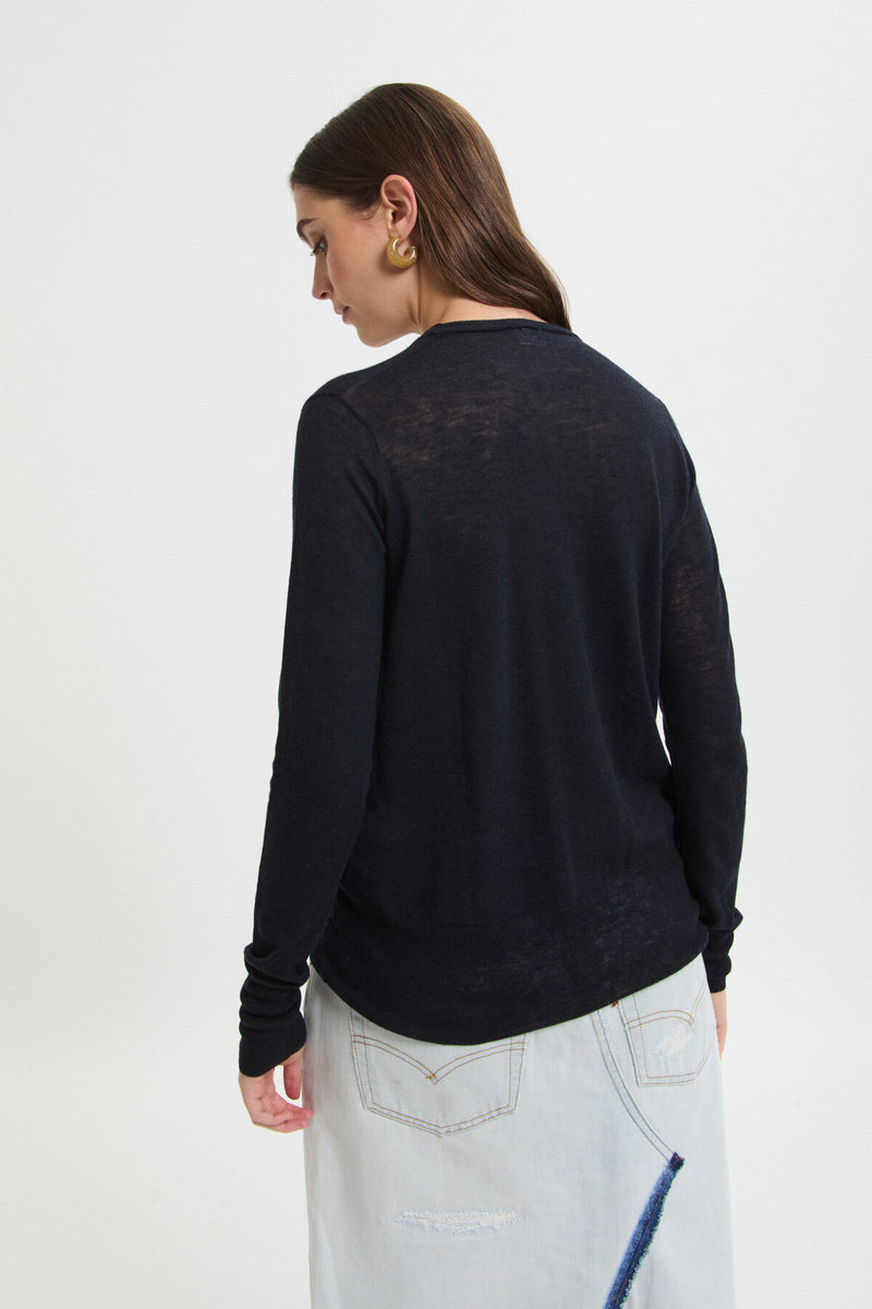 Maglione a Maniche Lunghe con Scollo Tondo