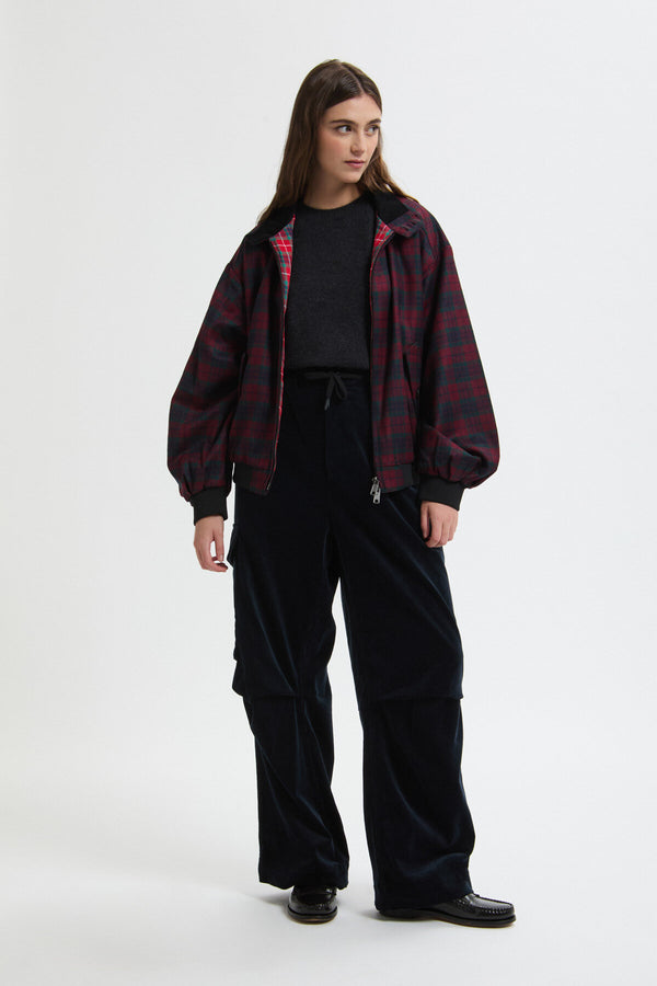 CORDUROY WIDE EASY PANTS WOMAN