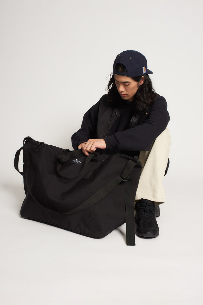 Borsa da Viaggio Grande Duffle in Canvas di Nylon Nero