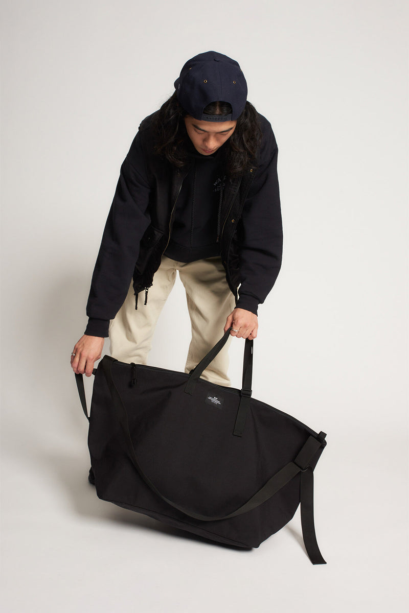 Borsa da Viaggio Grande Duffle in Canvas di Nylon Nero