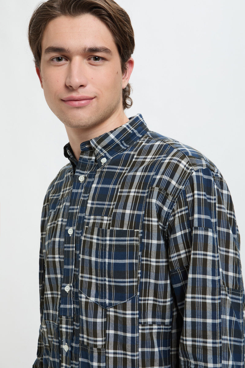 Camicia BD con motivo a quadri e tasca sul petto