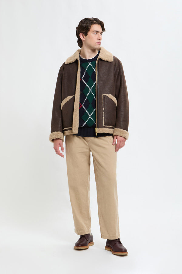 Giacca da aviatore in shearling