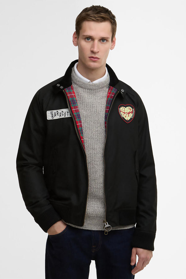 Barbour x Baracuta Giacca cerata Porton con badge