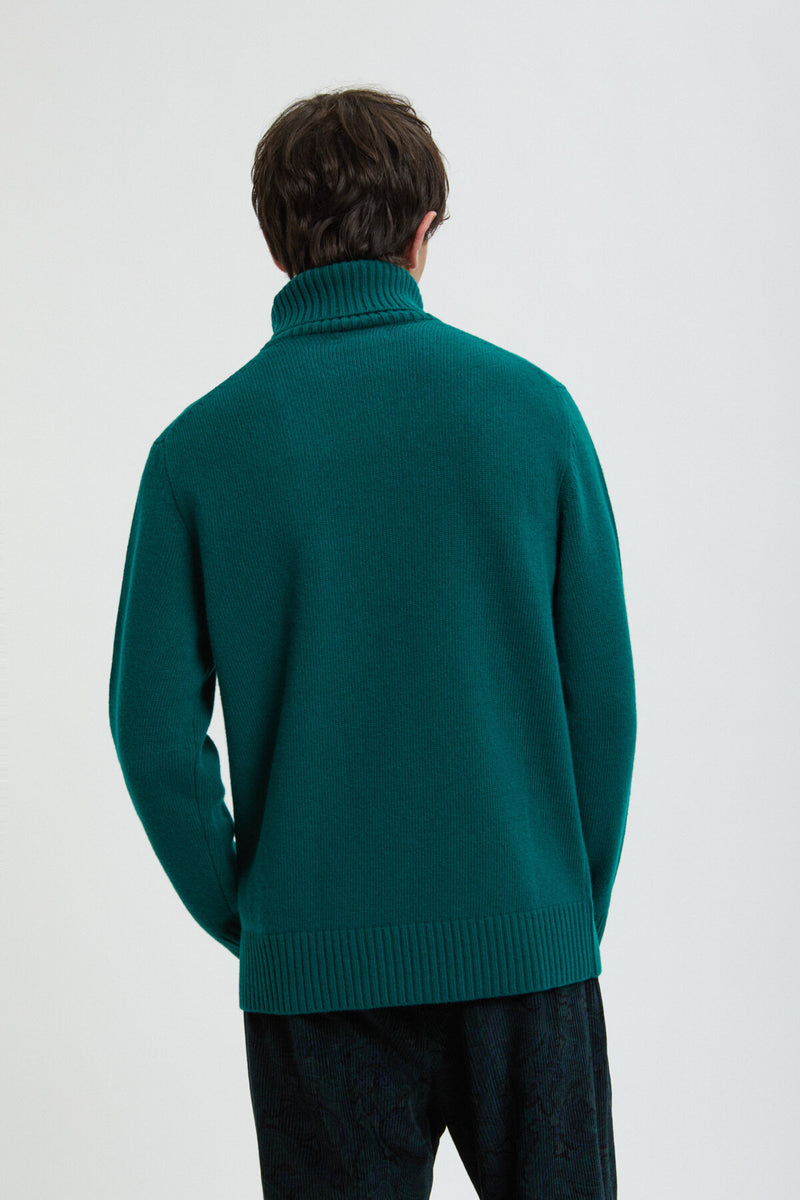 Maglione a collo alto in lana merino