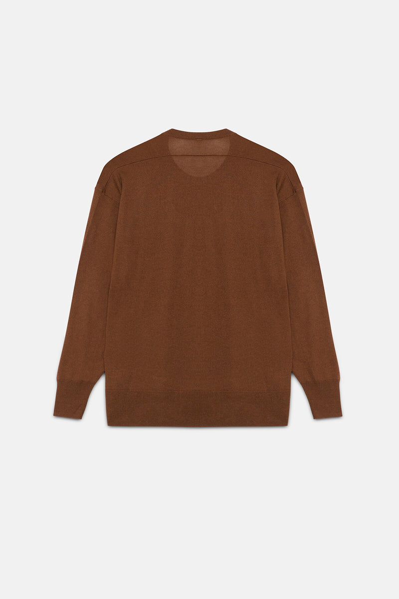 Long-sleeved crew-neck pullover