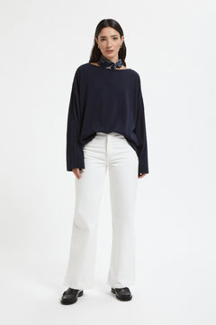 Maglione con maniche ampie in cashmere e cotone