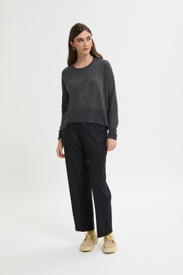 Maglione a Maniche Lunghe con Scollo Tondo