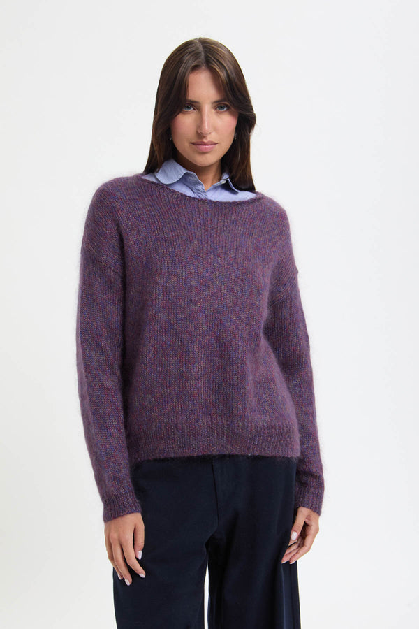 Maglione in Mohair e Seta con spacco laterale