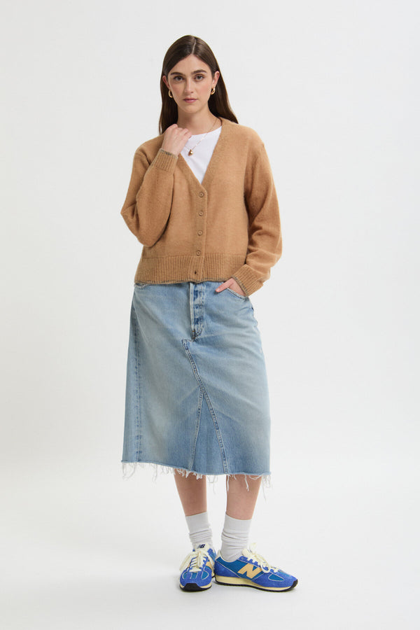 Cardigan a Maniche Lunghe con Scollo a V