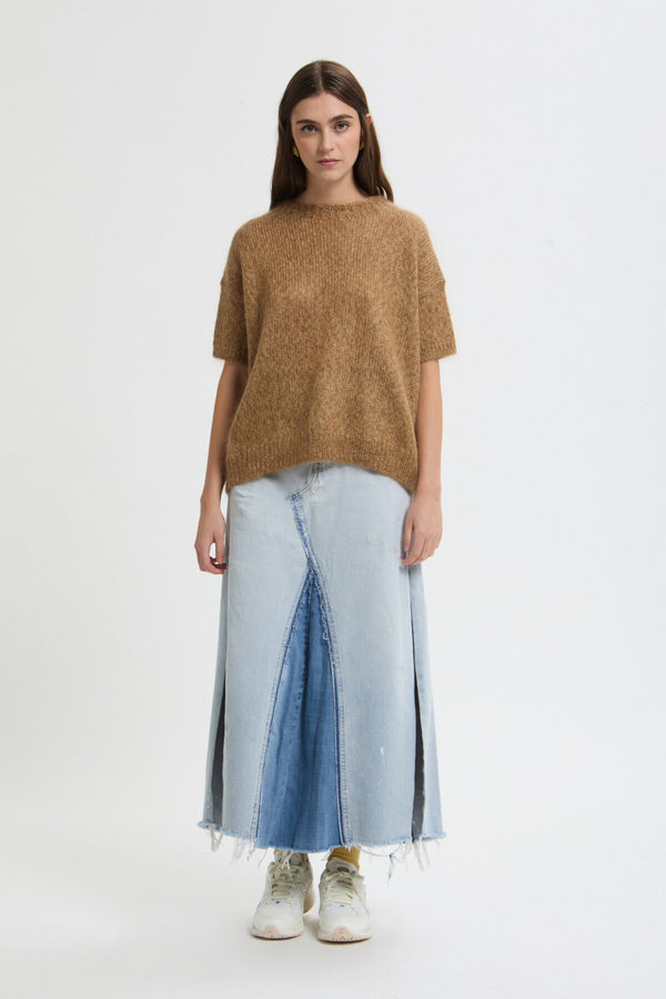 Maglione a Mezza Manica con Scollo Tondo