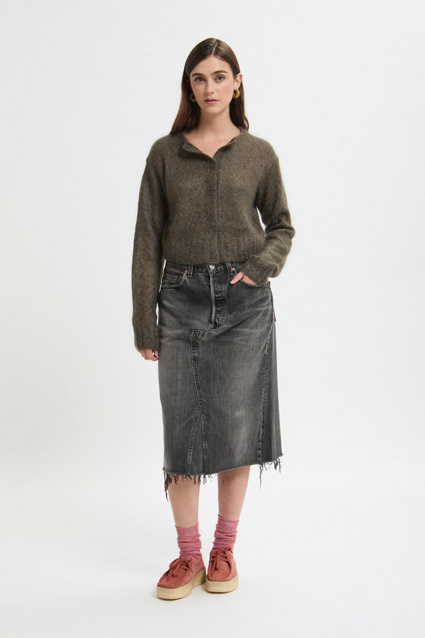 Cardigan a Maniche Lunghe con Scollo Tondo