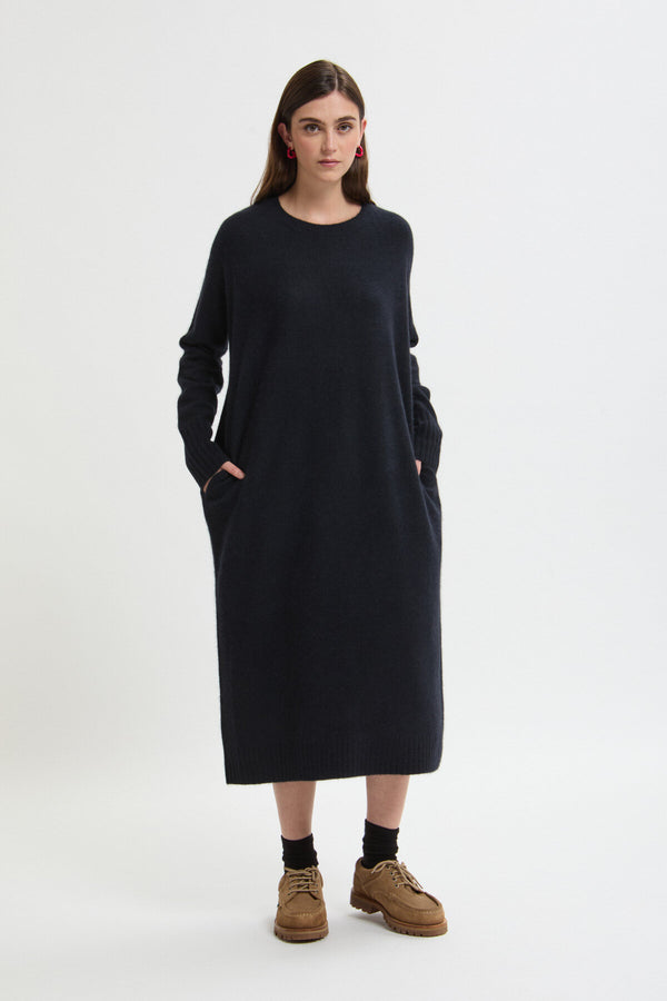 Abito a Maniche Lunghe con Scollo Tondo