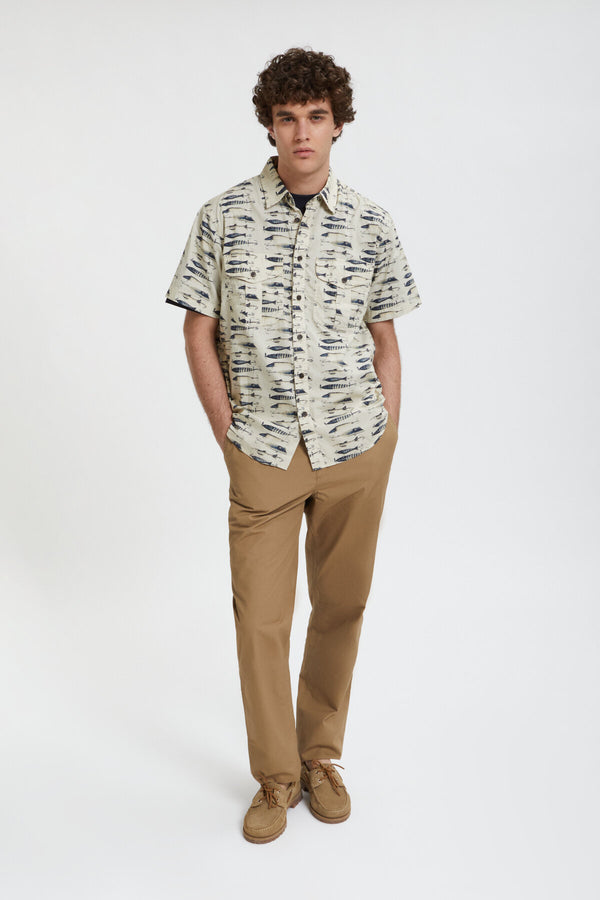 FILSON'S WASHED SHORT SLEEVE FEATHER CLOTH SHIRT