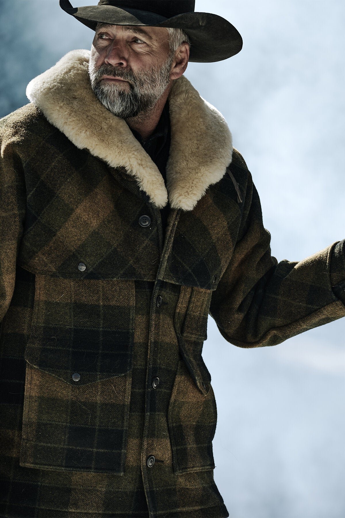 Filson Man LINED MACKINAW WOOL PACKER COAT Loden heather plaid