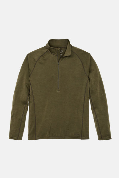 Miei T　1225 Filson Man Maglia a mezza zip in lana merino da 400 g Dark olive