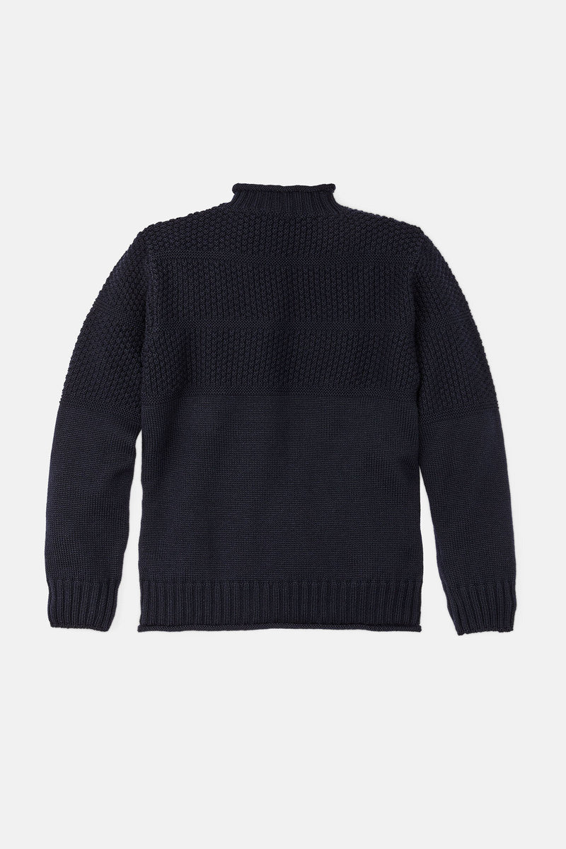 Wool Roll Neck Fisherman'S Sweater