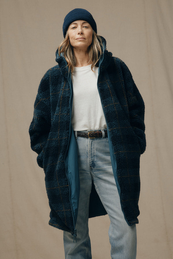 CAPPOTTO REVERSIBILE IN PILE DI LANA DA DONNA