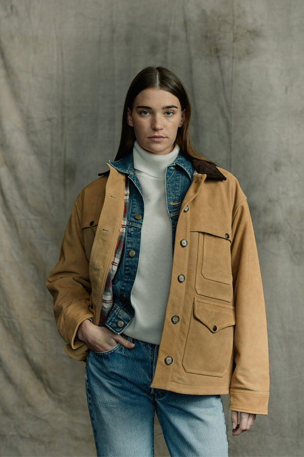 GIACCA CRUISER IN PELLE SCAMOSCIATA DA DONNA