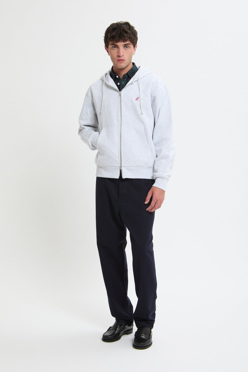 One Point Zip Hooded Swetshirt