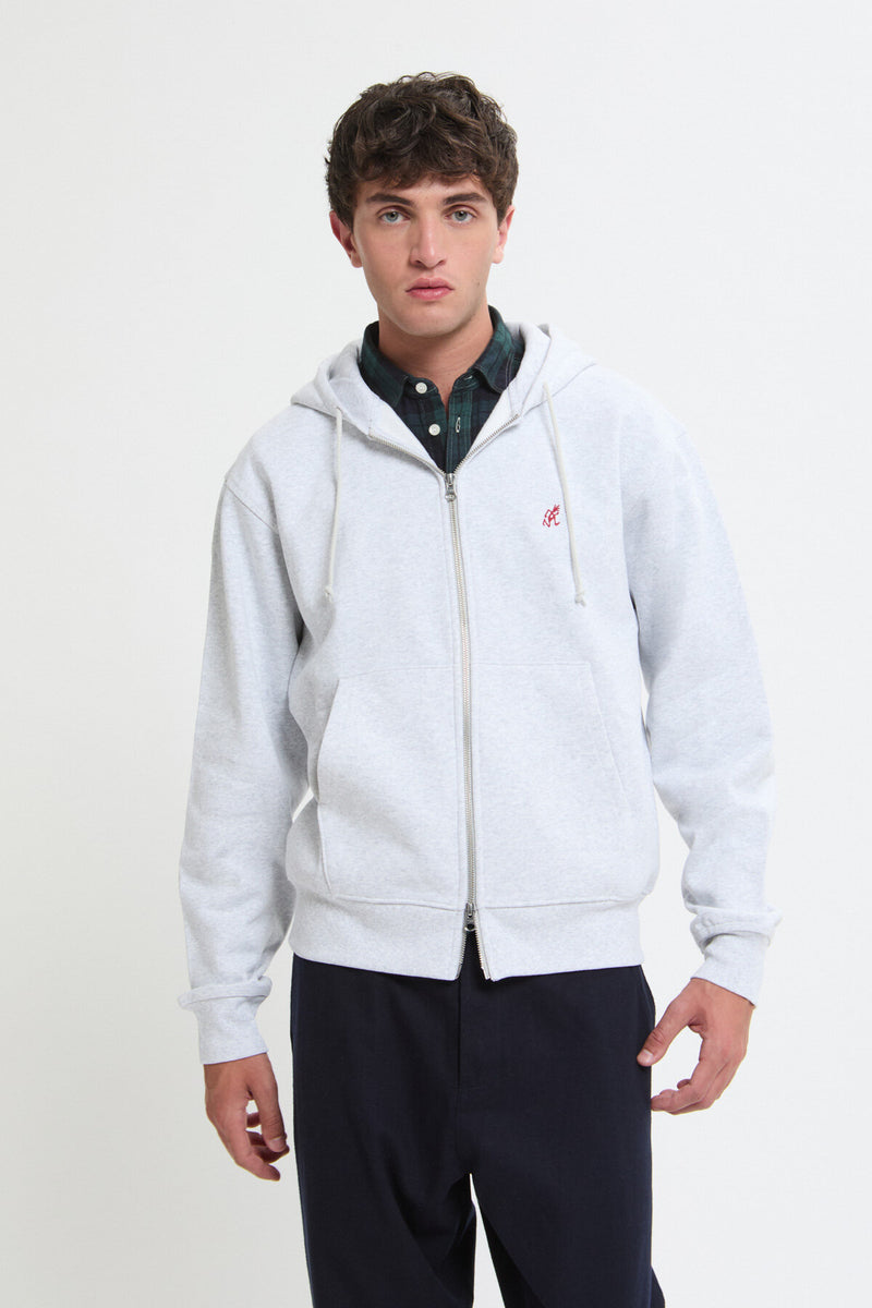 One Point Zip Hooded Swetshirt