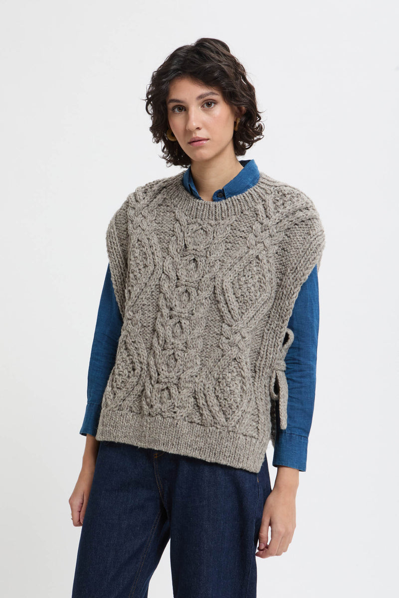 Gilet in maglia a fantasia peruviana