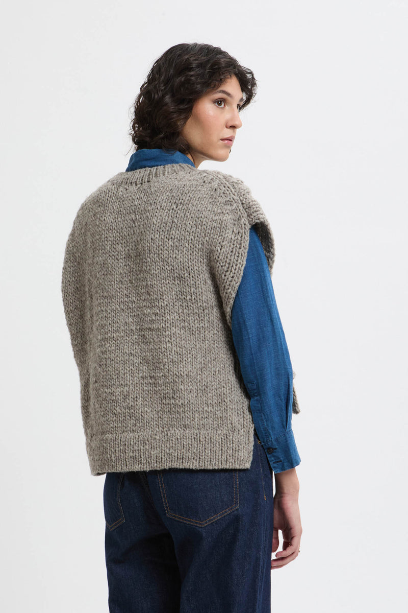 Gilet in maglia a fantasia peruviana