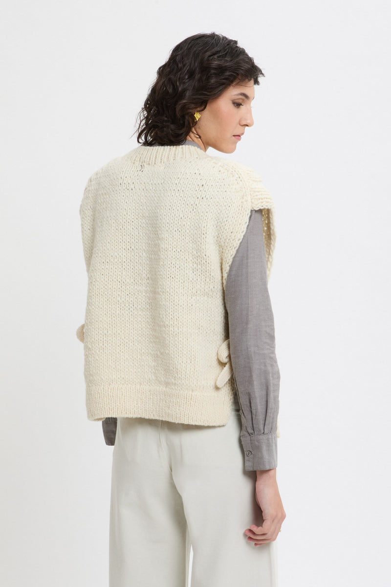 Gilet in maglia a fantasia peruviana