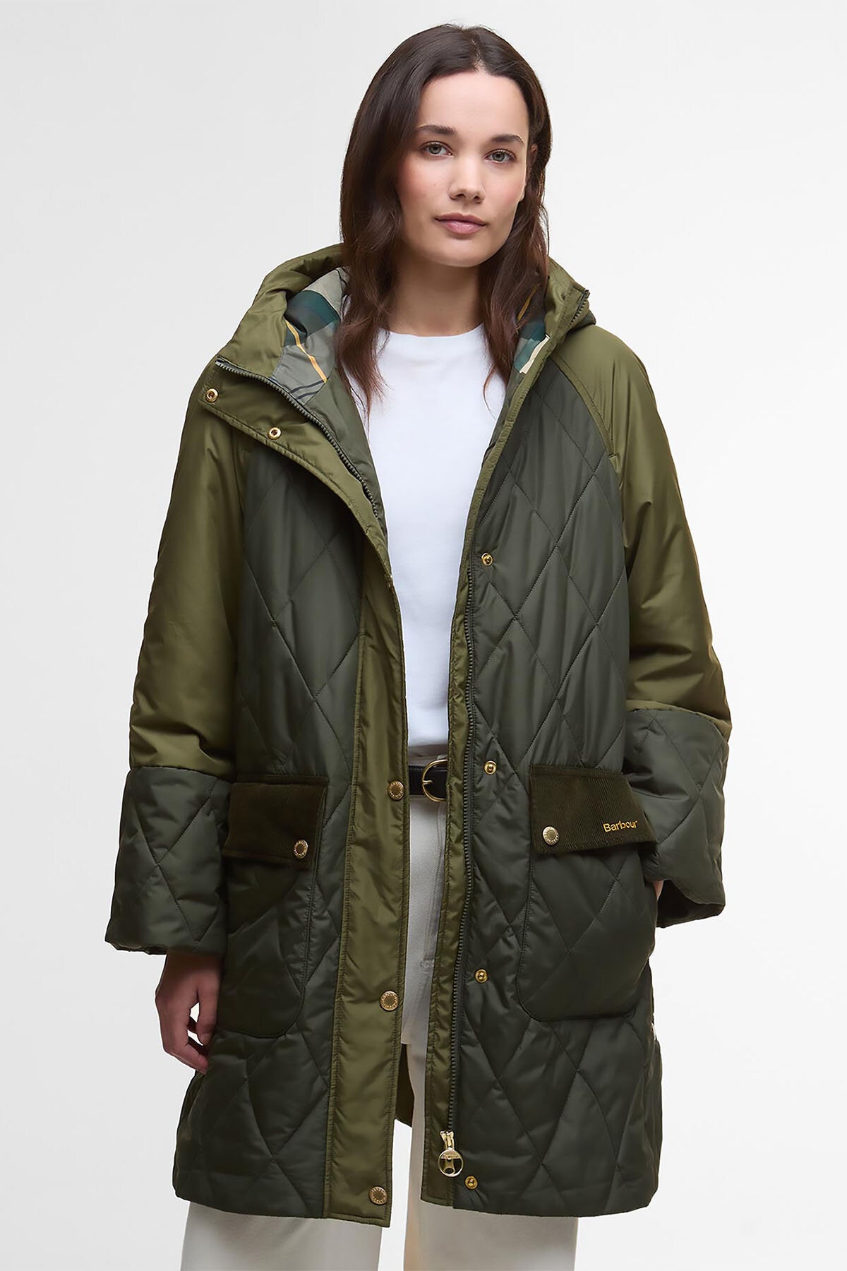 Elspeth Quilted Jacket Olive/dark moss/anci by Barbour Lady