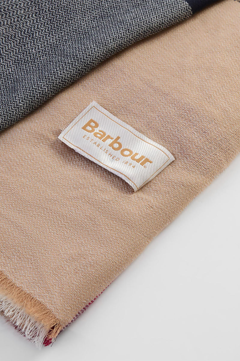 Sciarpa con motivo tartan in lana d’agnello Saffron