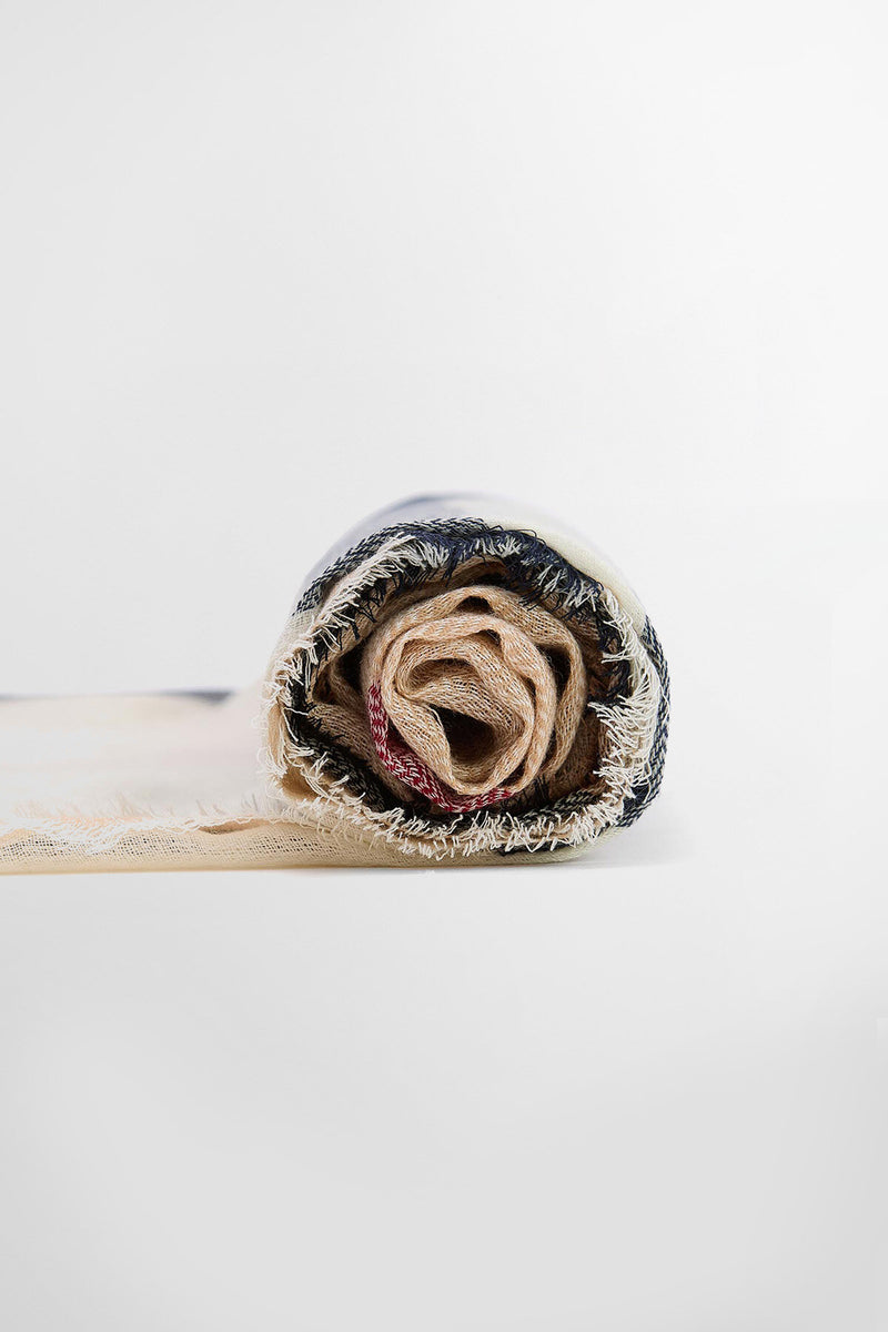 Sciarpa con motivo tartan in lana d’agnello Saffron