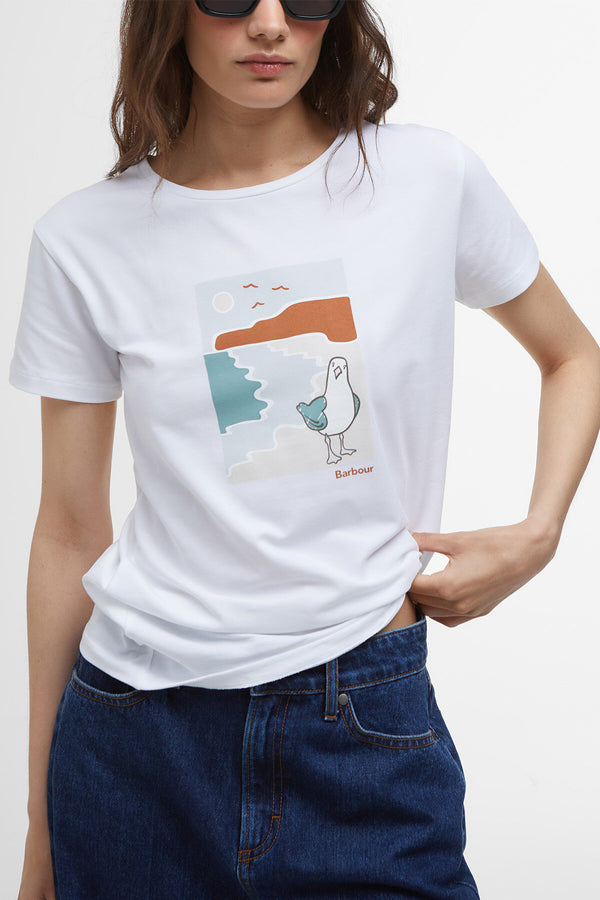 T-shirt con stampa Merseyside Barbour