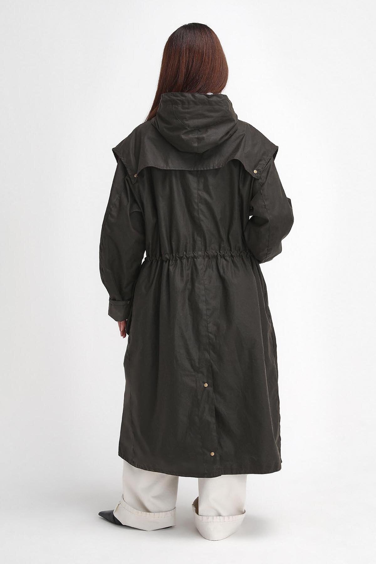 Barbour The Edit by Alexa Liam Waxed Parka Olive/dress stewart by