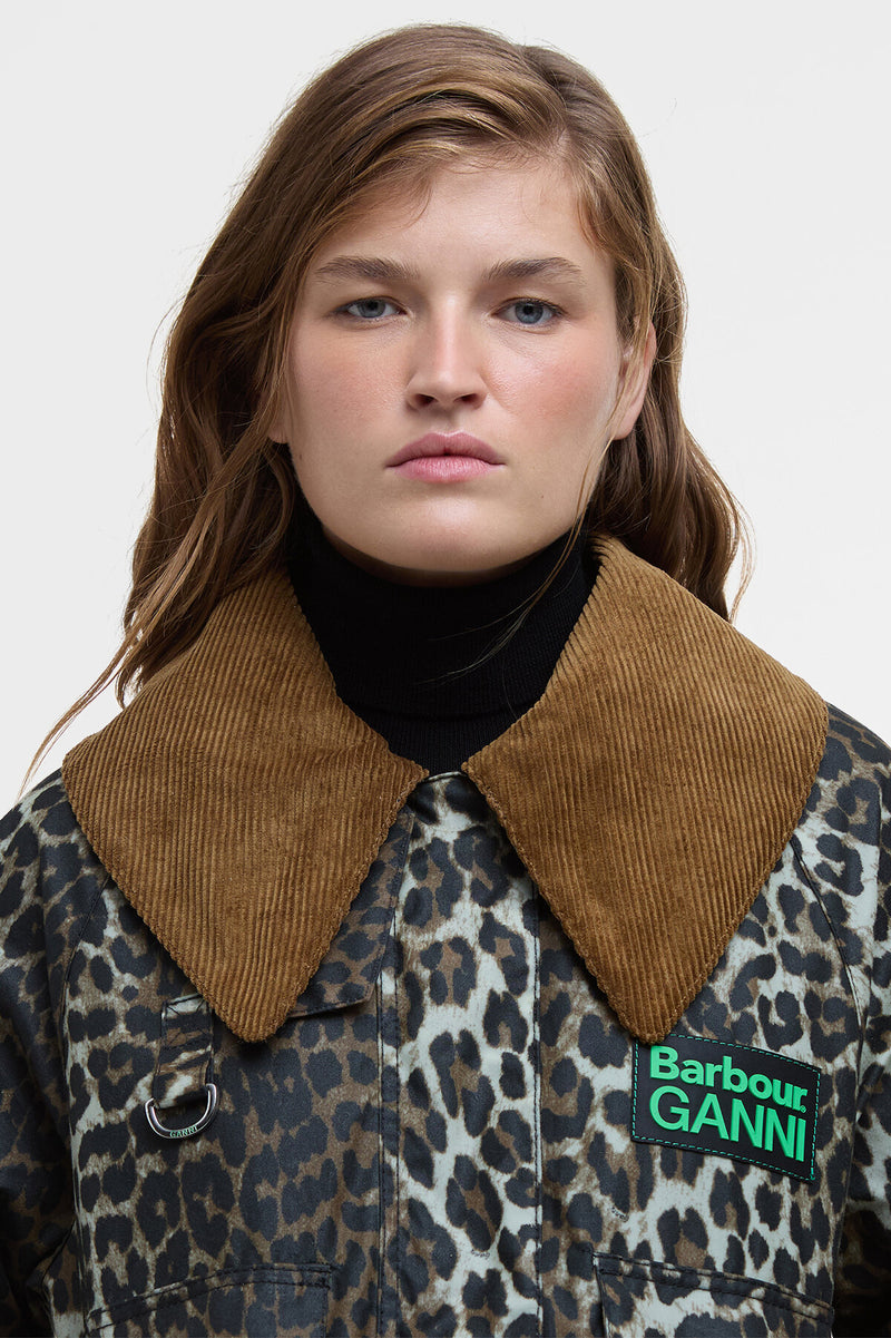 Barbour Lady Giacca a vento cerata stampata Barbour Ganni Leopard
