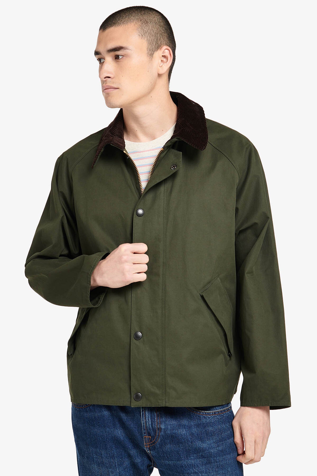 Transporter Oversized Casual Jacket Sage by Barbour | Men