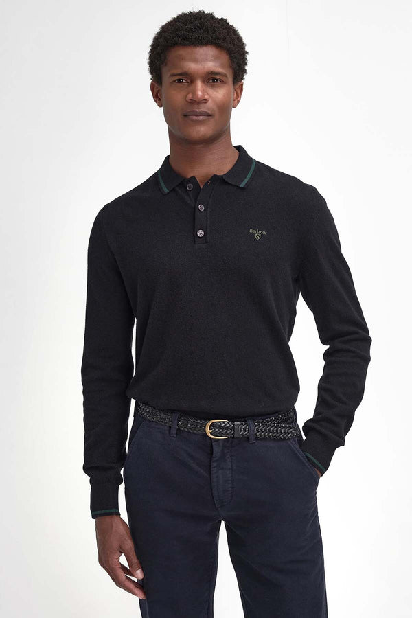 Nocton Knitted Long-Sleeved Polo Shirt