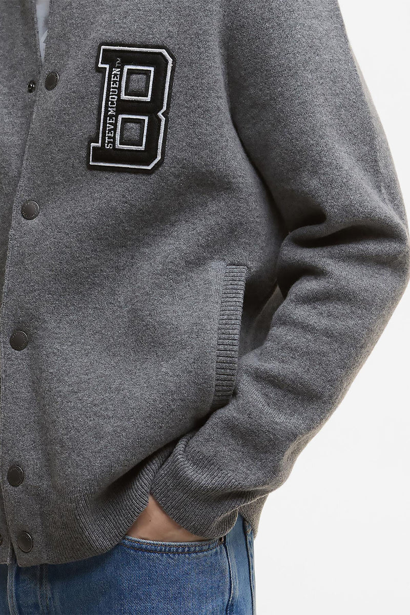 Letterman Knitted Bomber Jacket