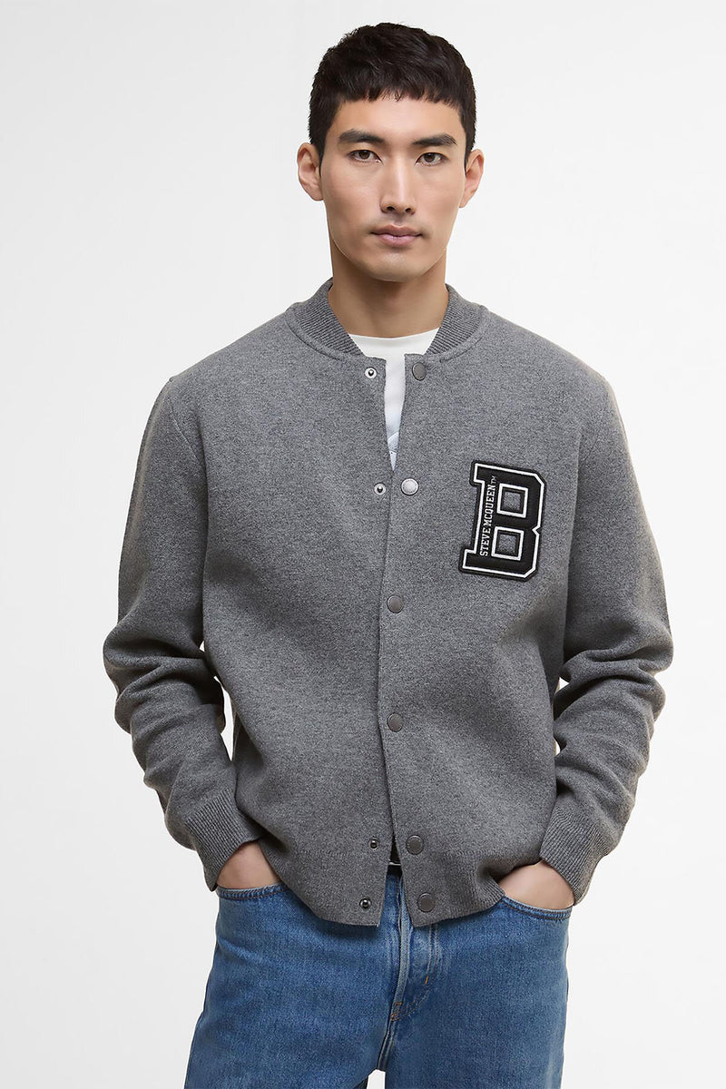 Letterman Knitted Bomber Jacket
