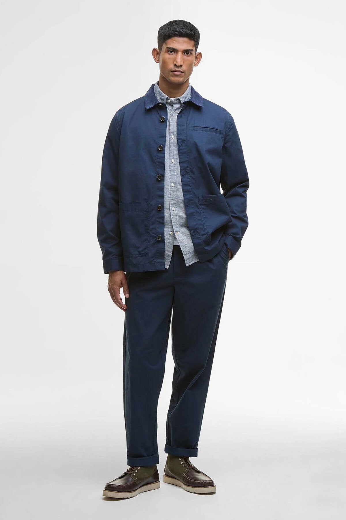 Barbour Pantaloni Cole in Poplin Navy | Uomo | WP Store