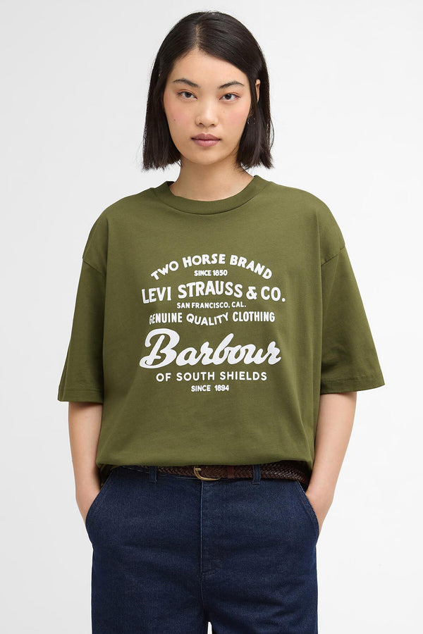 T-shirt con stampa Barbour x Levi's