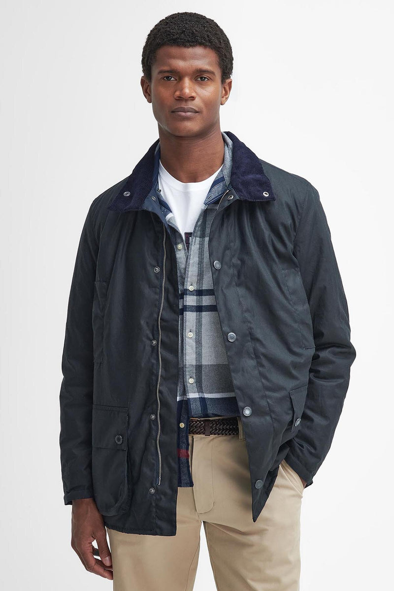 Barbour Beaufort Waxed Mac Navy by Barbour Men WP Store