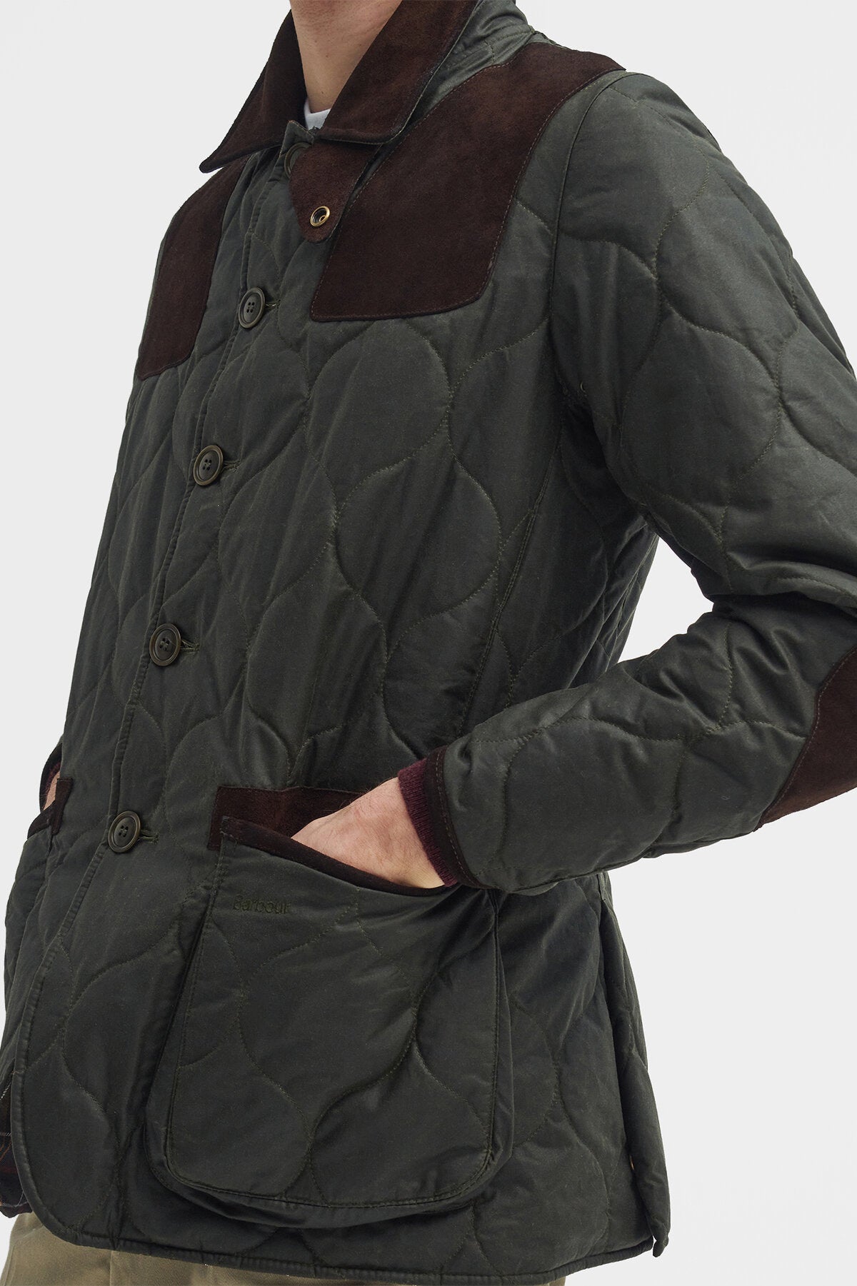 Barbour x TO KI TO Sporting Quilted Waxed Jacket Archive olive by 